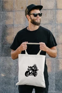 Torba bawełniana na zakupy motocyklista motor